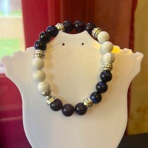 Inspired by me. Hand crafted. Third eye bracelet - amethyst, howlett, sodalite